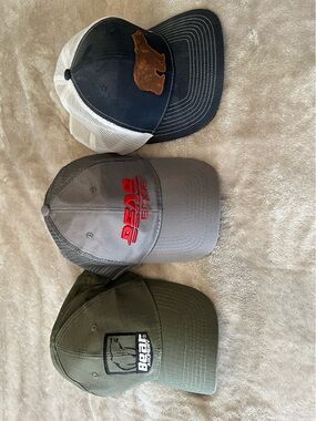 Bear hat cap collection- Lot of 3 OS